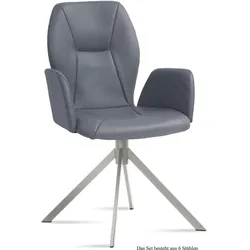 ARMLEHNSTUHL (6er-Set) Dottie 58x92x60 Edelstahl/Grau
