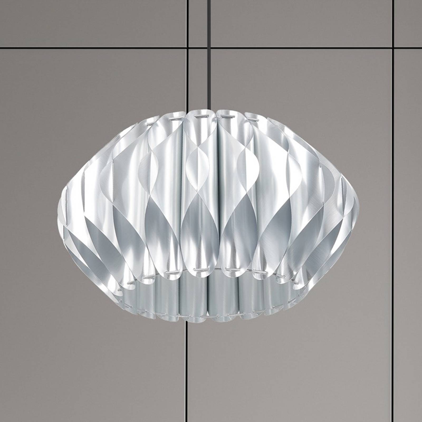 Hängelampe Serenity Luminex, dimmbar, alu / grau / zink, für Wohn- / Esszimmer, Kunststoff, Pendelleuchte