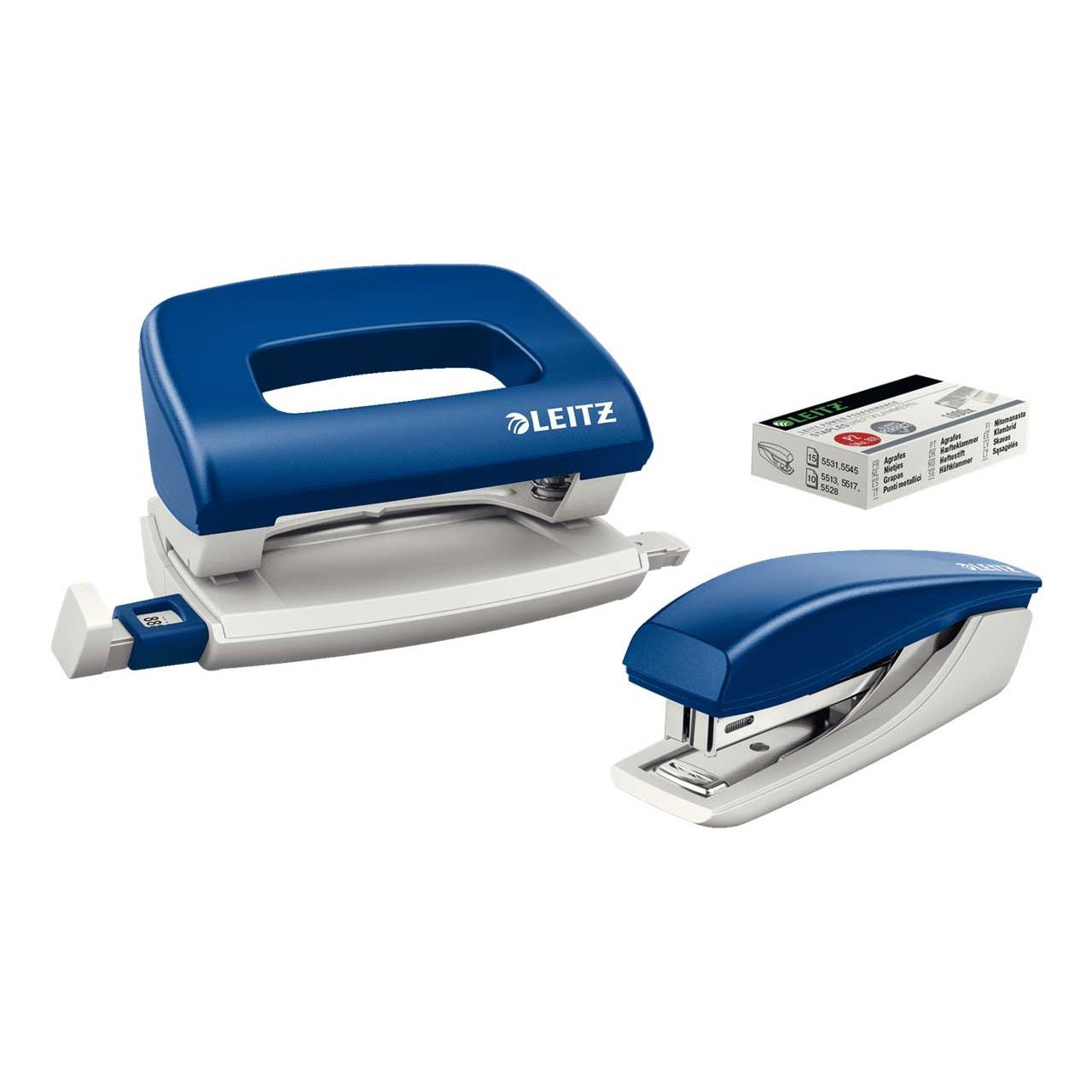Leitz Heftgerät- und Locher-Set, blau