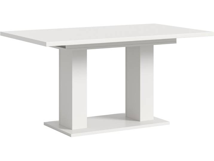 Esstisch HOME AFFAIRE Motus, ausziehbar 150 -190 cm, inklusive 40 cm Einlegeplatte , weiss (weiß nachbildung, weiß nachbildung, weiß nachbildung), B:150cm H:76cm T:90cm, Tische, Esstisch, Doppelsäulengestell mit Bodenplatte, Tisch, Esstisch, Küche