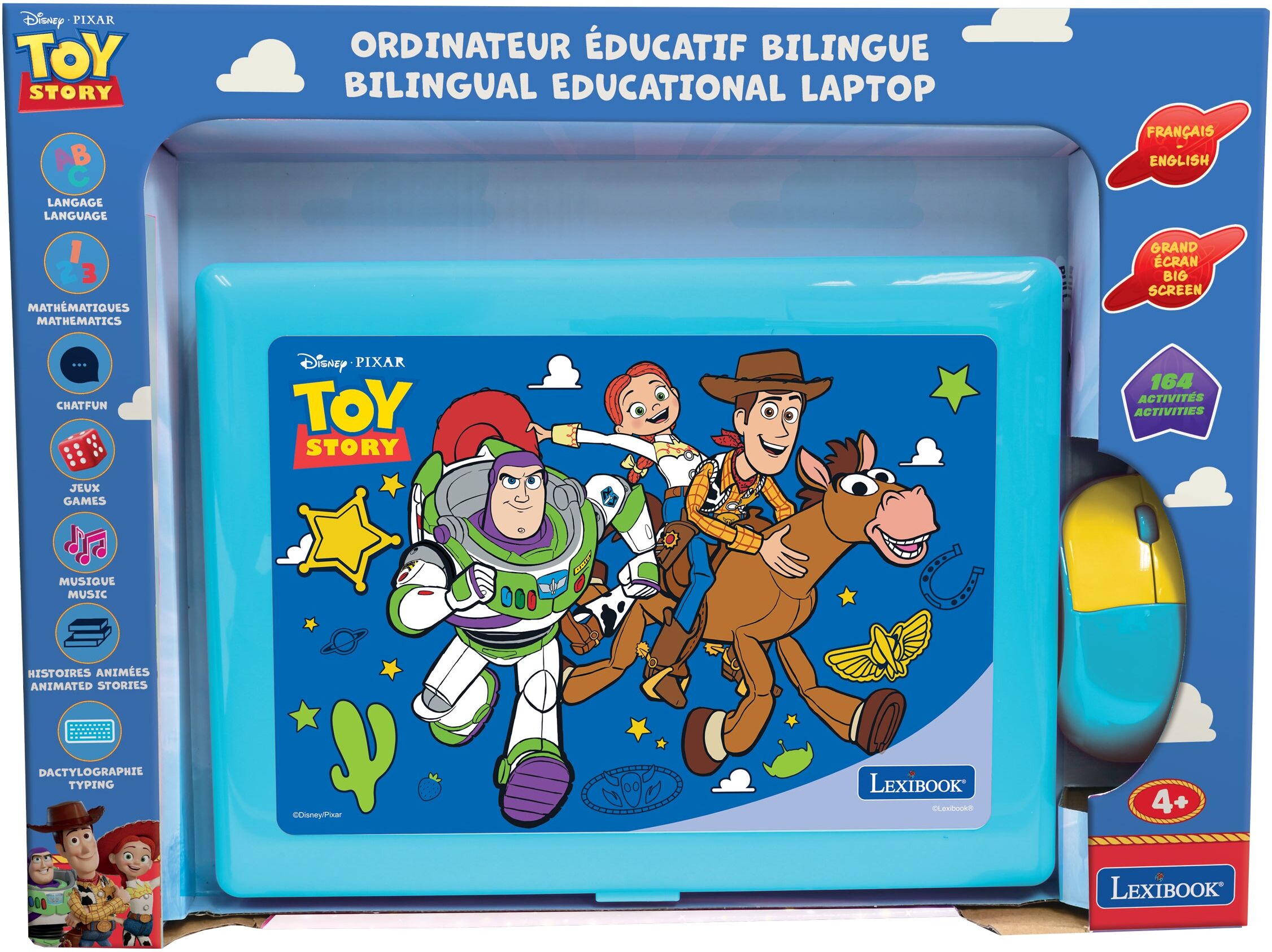 Lexibook Toy Story Bilingual Educational Laptop for Children - Interactive Learning Activities in 2 Languages, 4+ Years