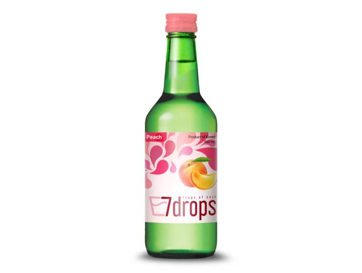 7DROPS Soju Perzik, alcoholpercentage 12%, 360 ml