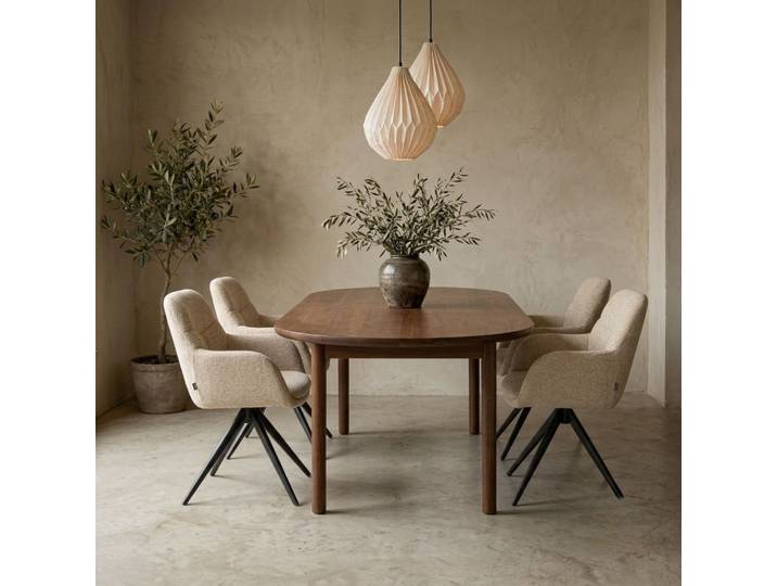 Kick - Draaistoel Abel - Luxe textuurstof - Taupe