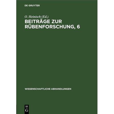 Beiträge zur Rübenforschung, 6, Gebundene Ausgabe von , De Gruyter, 978-3-11-257031-9
