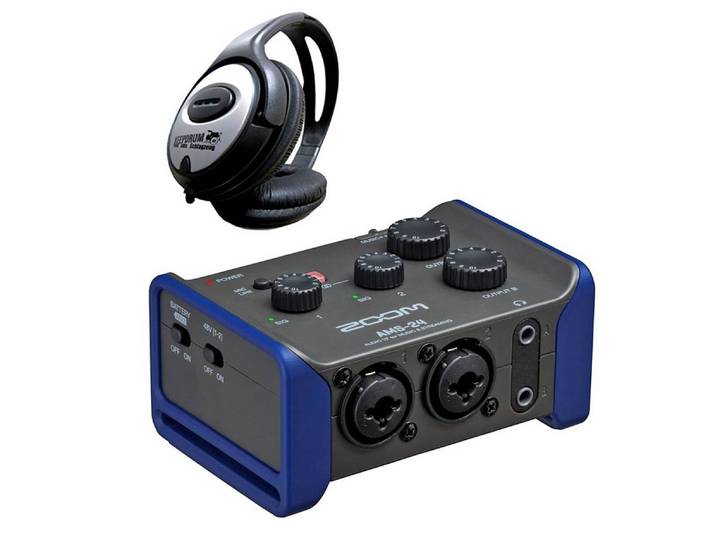Zoom Audio Zoom AMS-24 Audio-Interface mit Kopfhörer Digitales Aufnahmegerät (Audio-Interface mit 2 Eingängen und 4 Ausgängen)