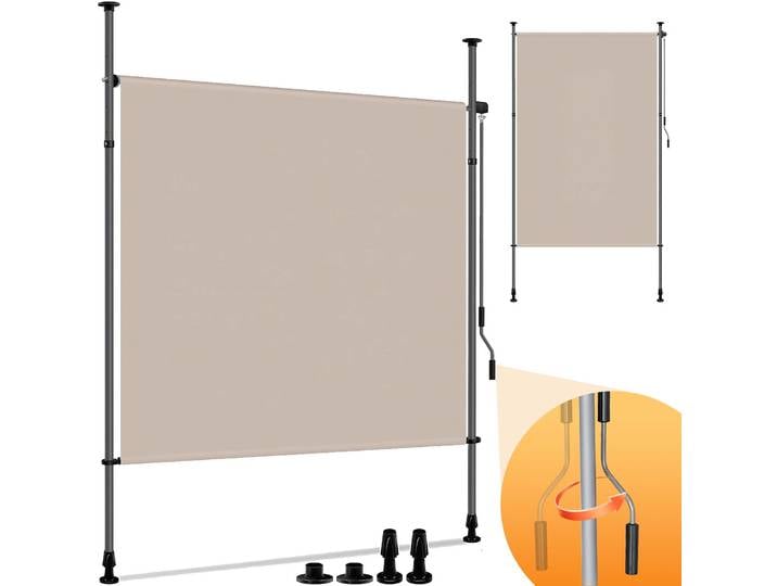 Auvent vertical extérieur, pare-soleil, écran d'intimité pour balcon, auvent latéral extensible résistant aux intempéries, sans perçage requis