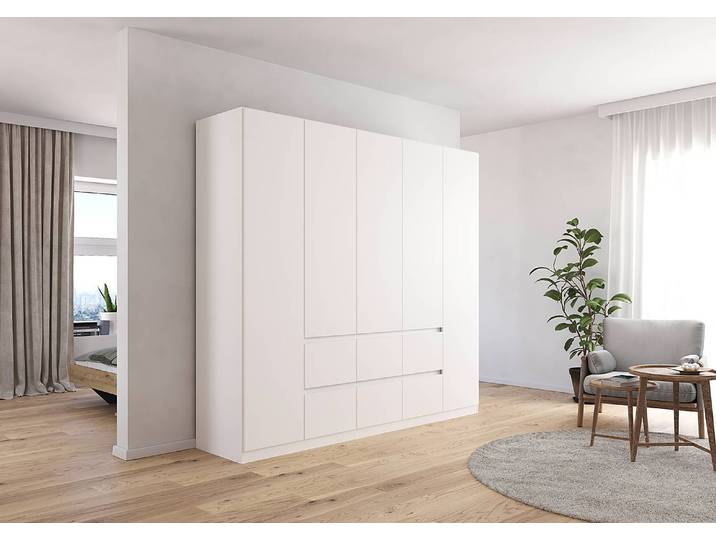 Drehtürenschrank Mainz 226cm Weiß/Alpinweiß Basic ohne Spiegeltür/-en