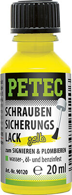 Petec Plombe, Versiegelung Schraubensicherungslack Gelb (20 Ml) 90120 0.02l