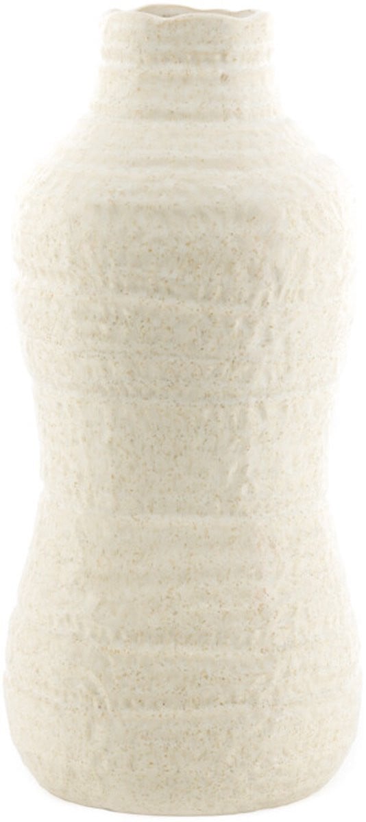 Aardewerk vaas Curve beige