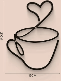 Uplift Curations Minimalist Black Metal Coffee Cup Wall Art Decor For Kitchen Cafe And Coffee Bar a