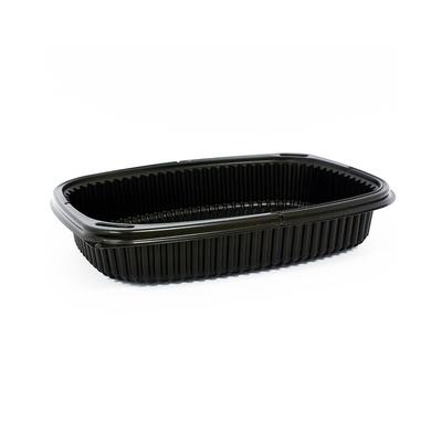 MONOUSO - Wiederverwendbare Plastikbehälter aus PP Schwarz 1250ml 25,5x18,9x4,5cm (40 Stück)