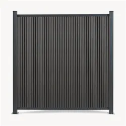 neu.holz, Sichtschutz, Gartenzaun Startermodul Grassano mit 2 Pfosten 185x180 cm WPC Grau