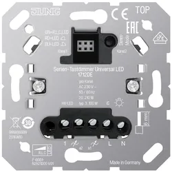 Jung 1712DE Serien-Tastdimmer Universal LED, mit Nebenstelleneingang, UP 1712 DE