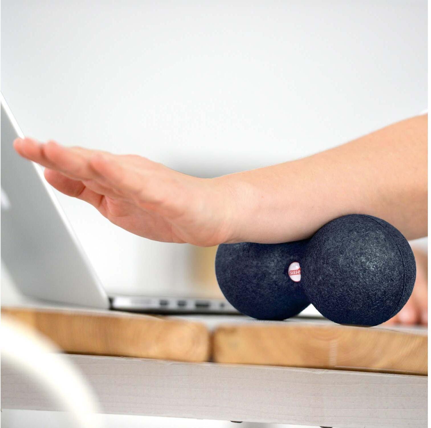 Medizinball SISSEL "Double Ball klein", schwarz, BälleB:8cm, Kunstfaser, Medizinball, B:8cm schwarz Einheitsgröße