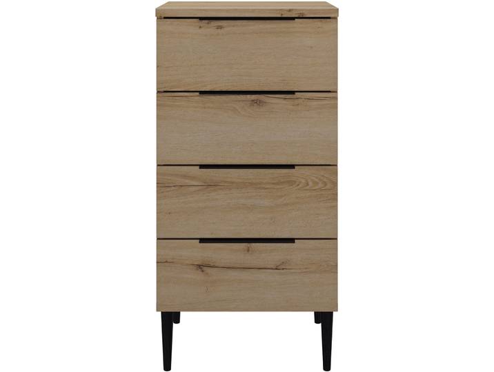 Hohe Kommode 4 Schubfächer - Farbe: Eiche Dekor - Material: Holzwerkstoff - 46