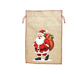 Nikolaussack Weihnachtssack Geschenkesack Weihnachtsmann Motiv 35x50cm Rot