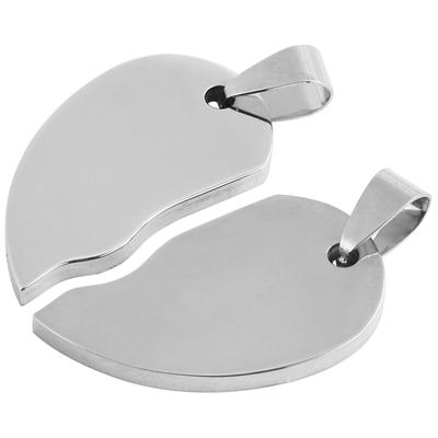 Kettenanhänger ADELIA´S "Anhänger – Herz Gravuranhänger aus Edelstahl", silber, Schmuckanhänger, Damen, Edelstahl, Kettenanhänger, Perfekt als Geschenk zum Weihnachten