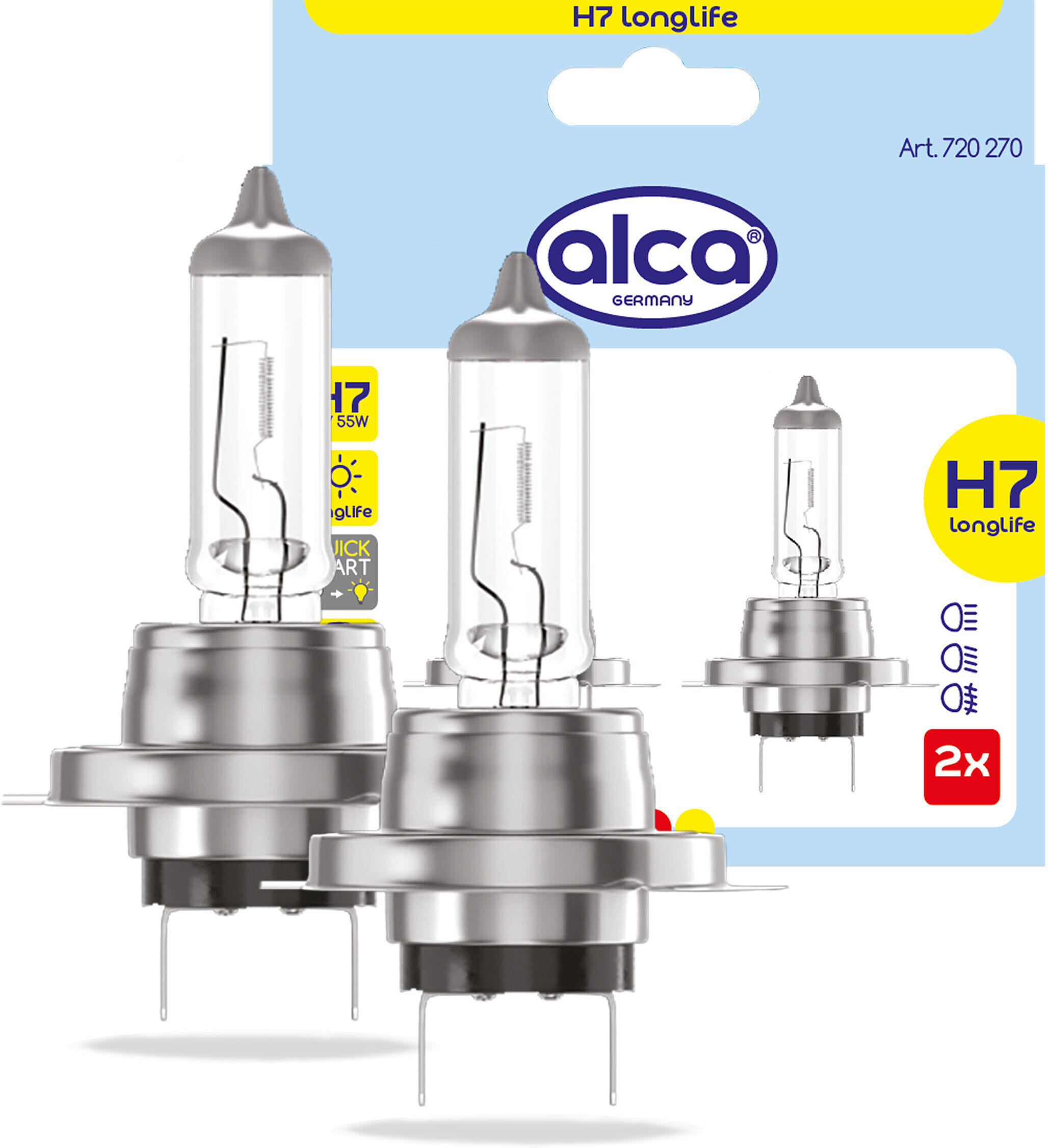 Alca Glühlampe Halogenlampe H7 12v 55w 2 Stk. 720270