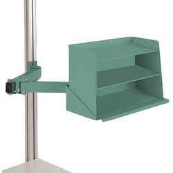 Manuflex ZB8248.0001 Sichtboxen-Regal-Halter-Element für CANTOLAB und ALU mit Doppelgelenk, BxTxH= 435 x 165 x 120 mm