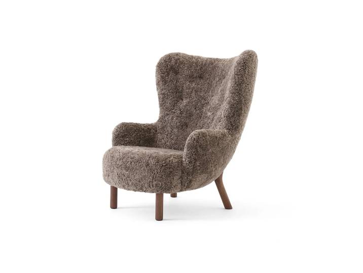 &Tradition Petra VB3 High Sessel Walnuss geölt-Sheepskin Sahara
