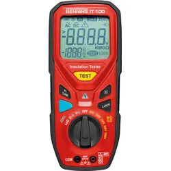 Benning, Multimeter, IT 100 Isolationsmessgerät 50 V, 100 V, 250 V, 500 V, 1000 V 20 G? (CAT IV 600V, Hand-Multimeter)