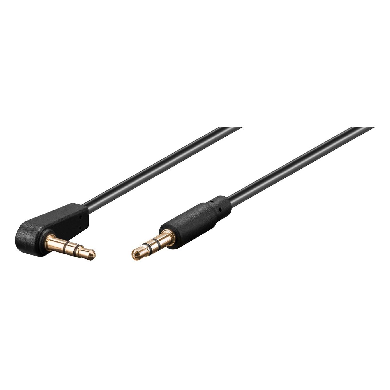 Goobay Audio Verbindungskabel AUX, 3,5 mm stereo 3-pol., slim, CU, abgewinkelt (5 m, AUX Kabel) (59526)