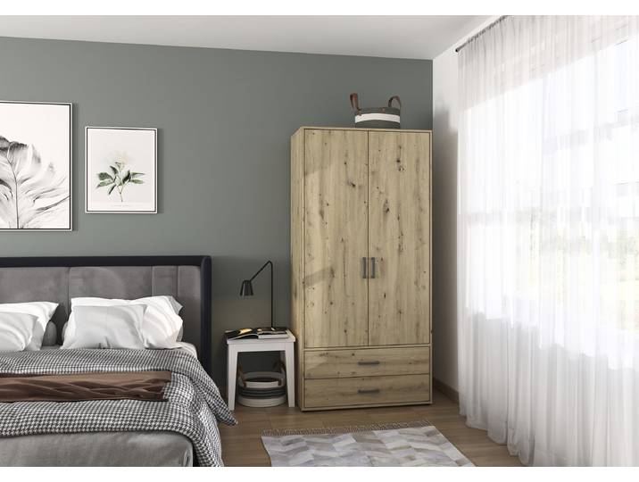 Drehtürenschrank Voyager 93cm Holz/Eiche Artisan Dekor Comfort