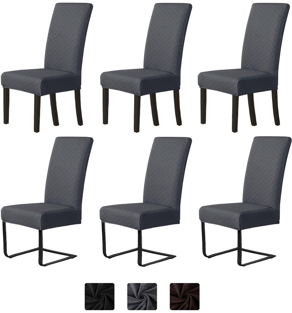 Ibenzoa Set van 6 elegante stoelhoezen voor eetkamerstoelen