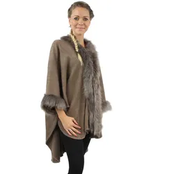 Antonio Kuscheliger Damenponcho - Taupe
