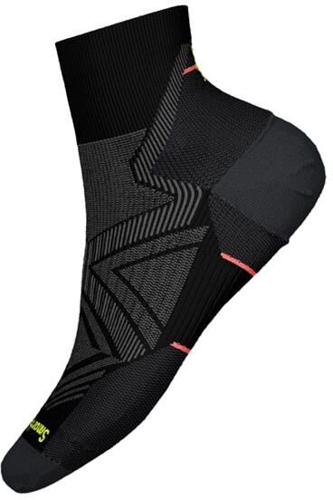 Smartwool Womens Run Zero Cushion Ankle Socks, Black L