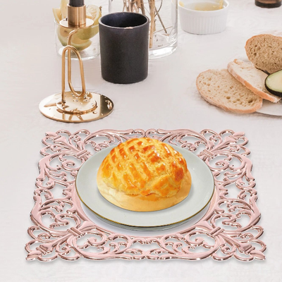 All Categories Goods Embossed Rims Charger Plates, Square Plastic Plates For Weddings Embossed Rims Charger Plates, Square Plastic Plates For Weddings