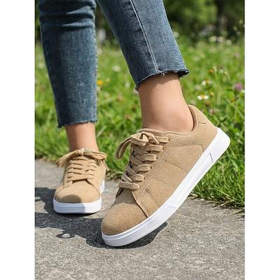 Grüne Damen-Sneaker – minimalistische Schnürschuhe für Damen, ideal für Reisen, Alltag und Shopping