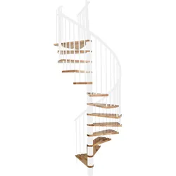 Minka Spindeltreppe Spiral Effect weiß Wendeltreppe, 120 cm, Buche,lackiert