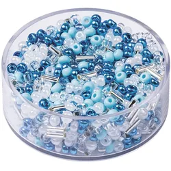 6x Knorr Prandell Rocailles 2,5mm türkis, weiss gemischt VE=17g