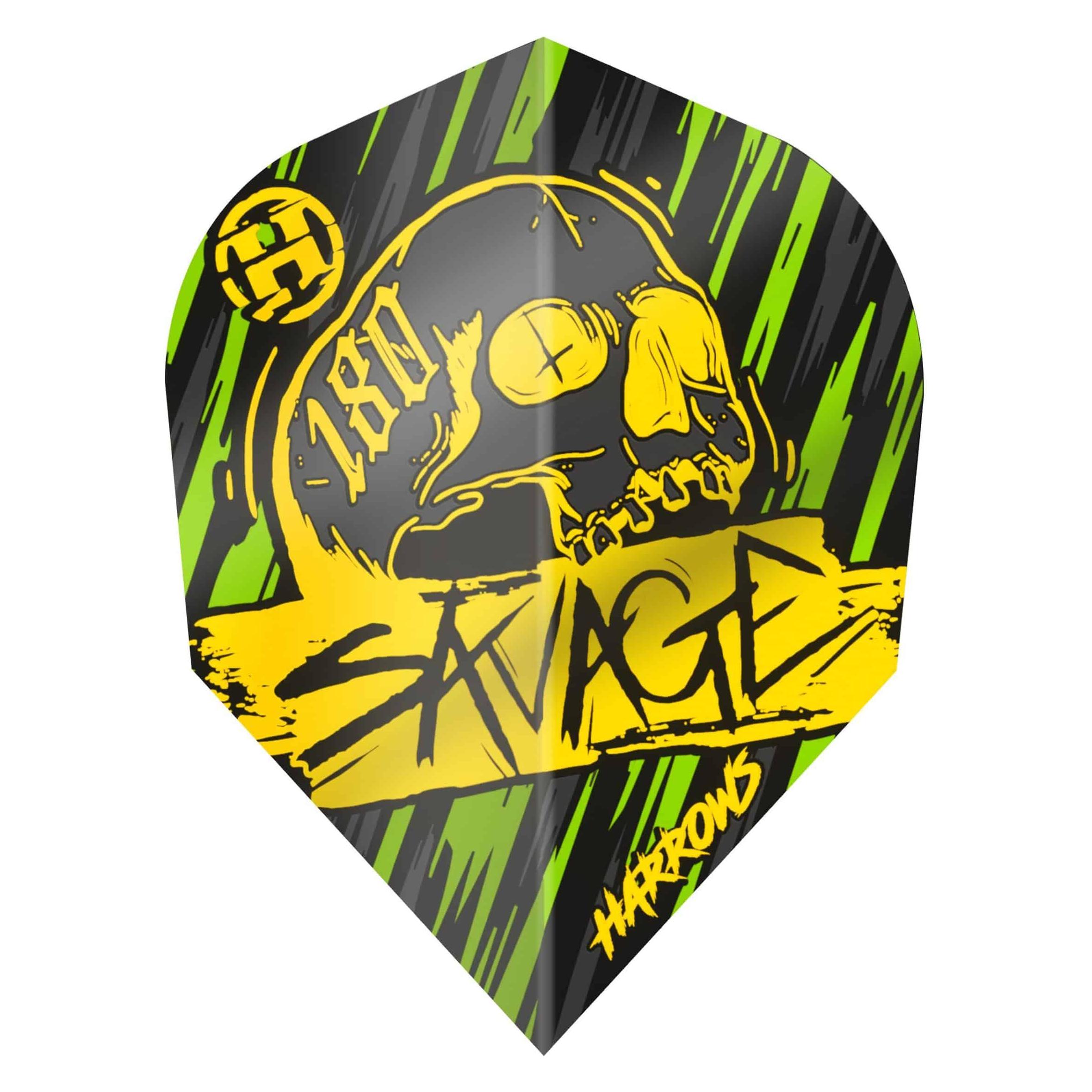 Harrows Savage Flights Yellow Green (HF8502)