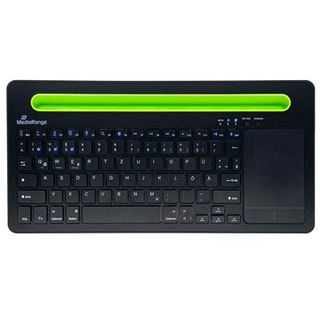 MediaRange Kompakt Tastatur USB und Bluetooth Deutsch schwarz/gruen (kabellos)