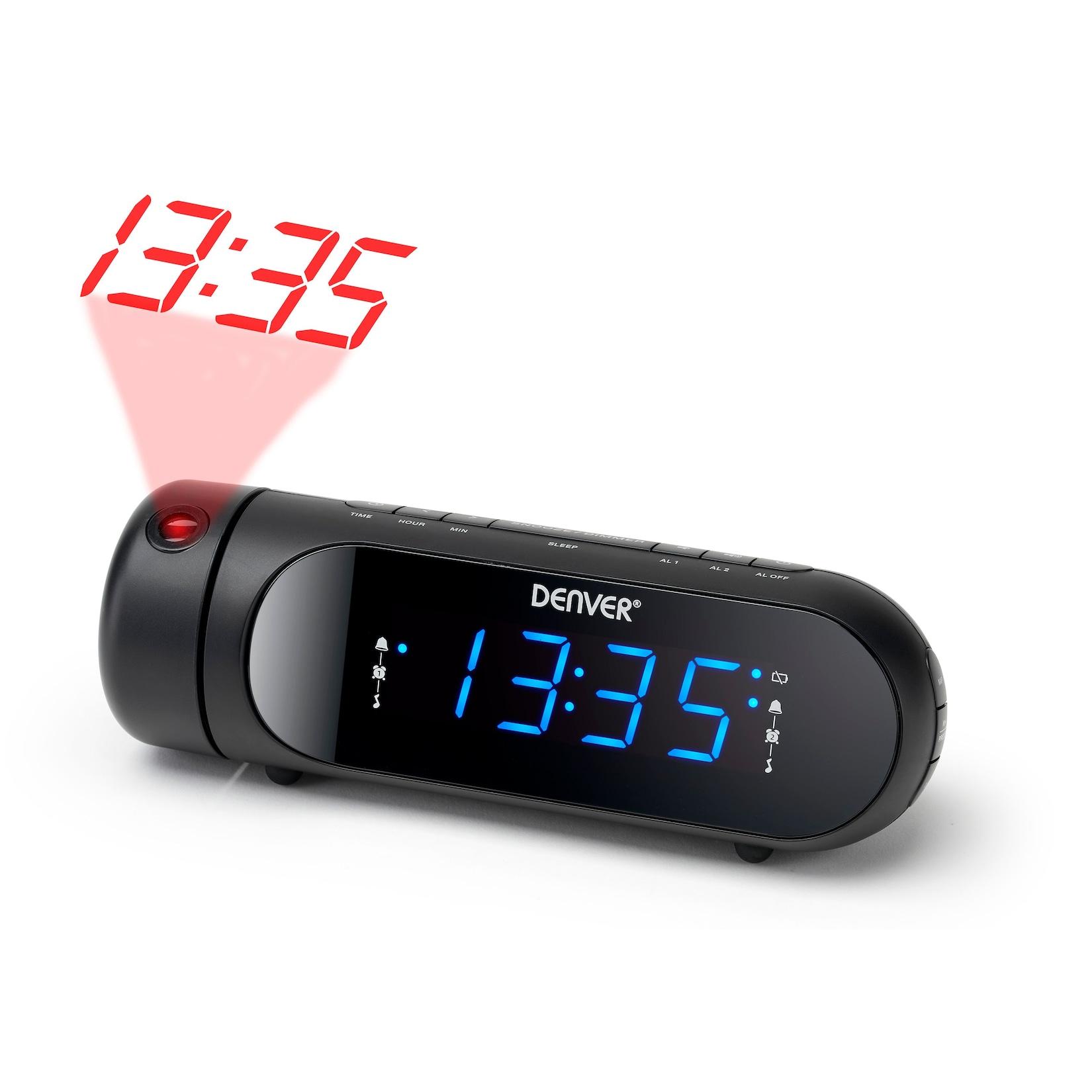 Denver CPR-700 Radiowecker–Projektion, USB-Laden, Dualalarm, schwarz