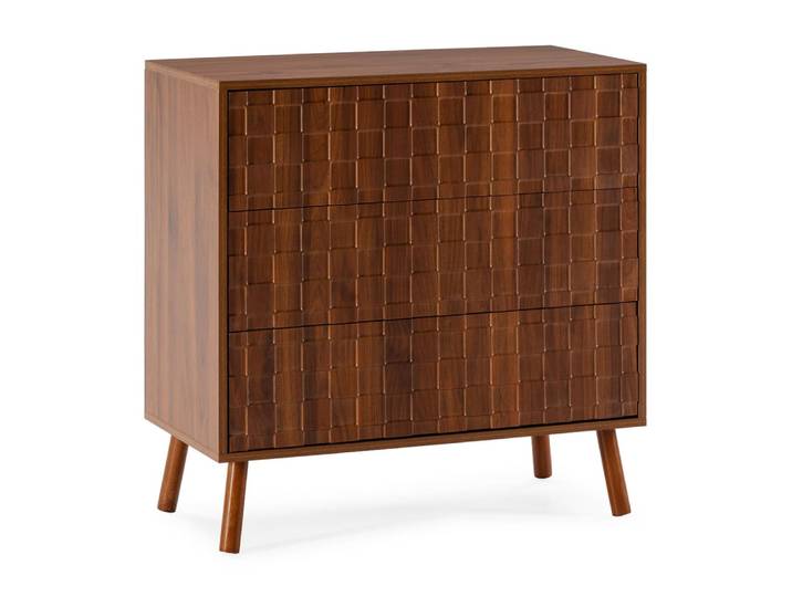 Commode 3 tiroirs effet Noyer