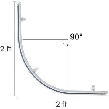 InStyleDesign 90-Degree Curved Corner Curtain Track with Hooks