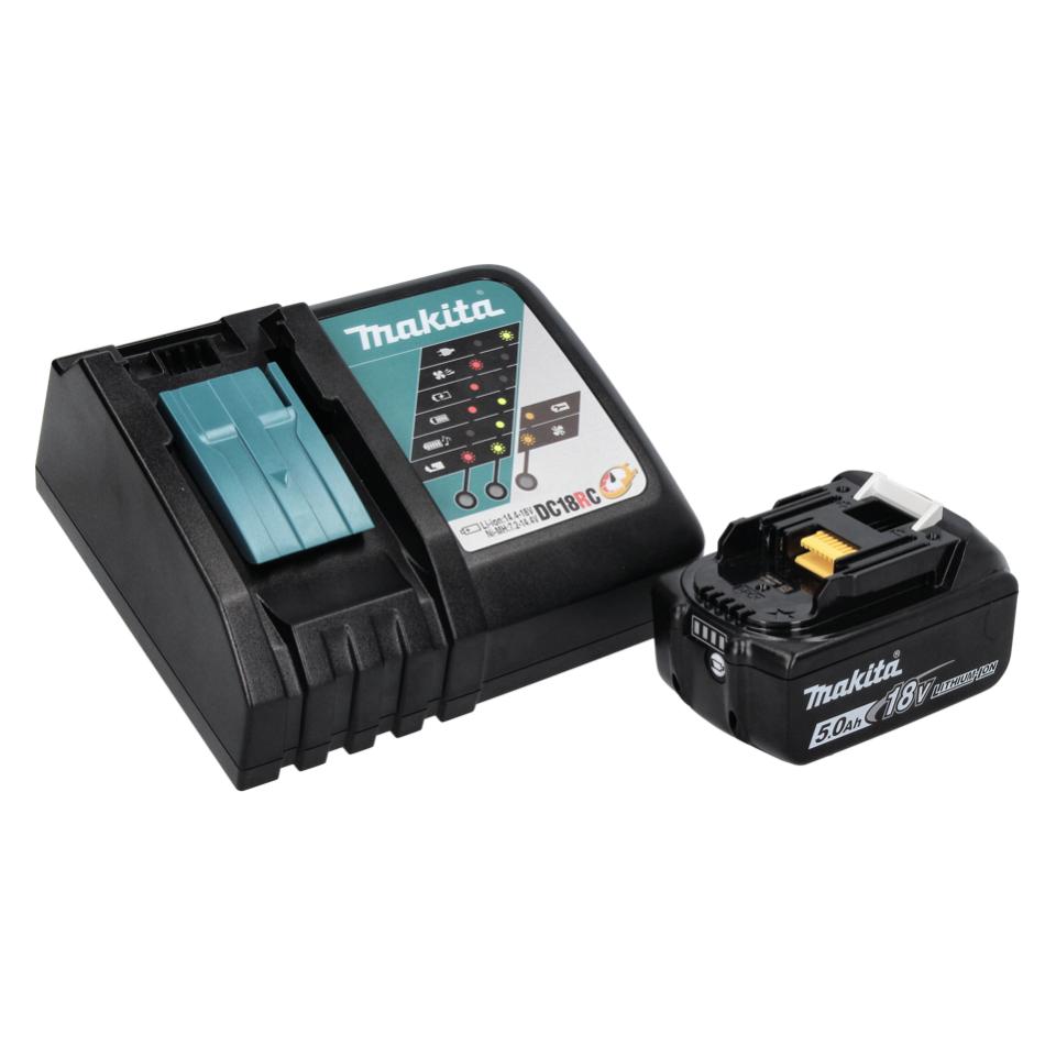 Makita DML 812 RT1 Akku LED Handstrahler 18 V 1250 lm + 1x Akku 5,0 Ah + Ladegerät (1250 lm) (DML812RT1)