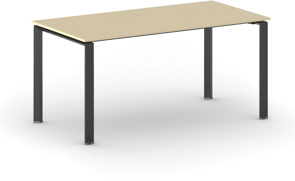 B2B Partner Konferenztisch PRIMO INFINITY 160x80 cm, schwarzes Metallgestell, Birke