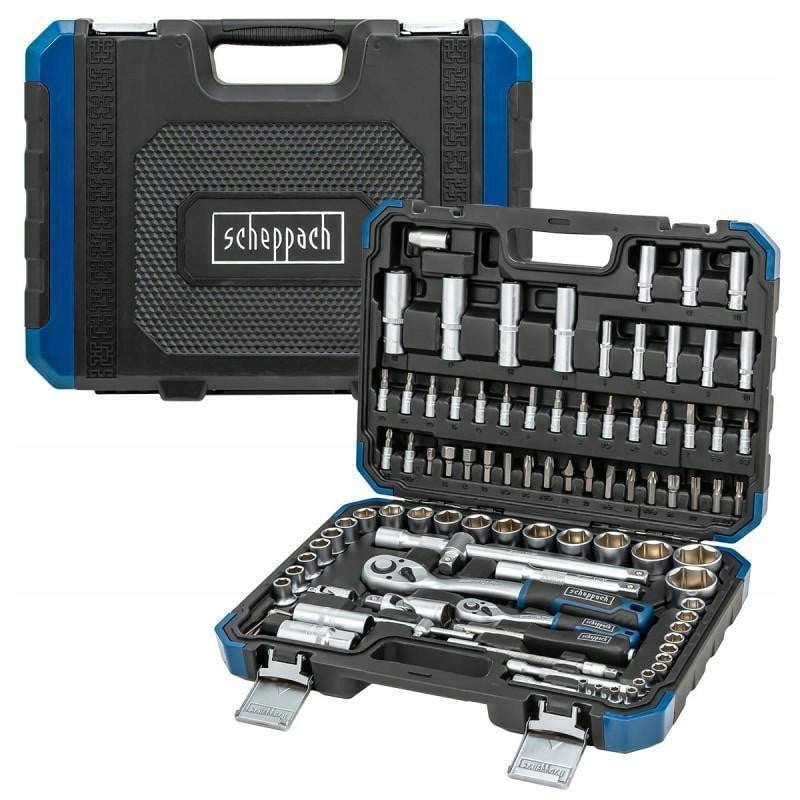 Scheppach Gereedschapsset 94-delig met 1/4" en 1/2" zeshoekige doppen 4-32mm in koffer