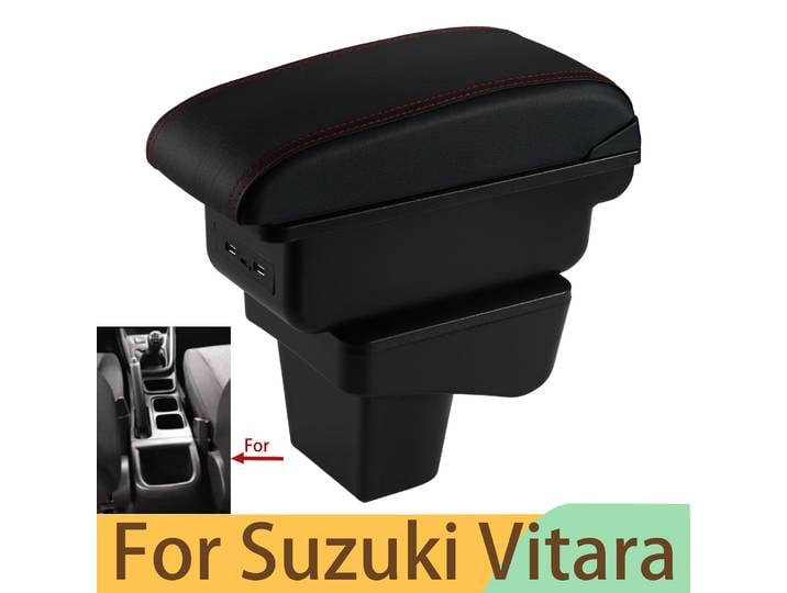 Accoudoir de rangement pour Suzuki Vitara, boîte de rangement de contenu de magasin Central, accessoires de Modification de voiture, intérieur rétractable en cuir