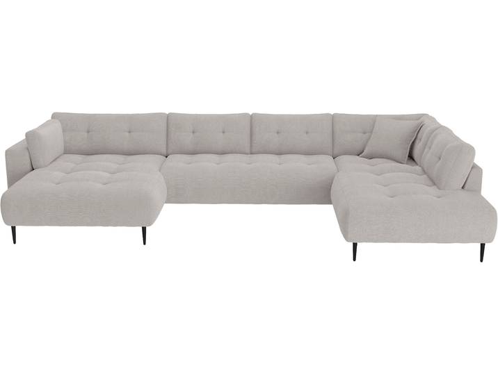Wohnlandschaft TRENDS BY HG Leo , b737 vinci 25 light grau, B:359cm H:79cm T:199cm, 95% Polyester;5% Polyamide, Sofas, Wohnlandschaft