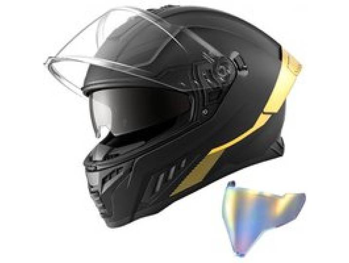 VEVOR Integralhelm mit Sonnenblende Größe M, Motorradhelm mit Doppelvisier ECE 22.06 Zertifiziert Vollvisierhelm für Damen & Herren Vollvisierhelm mit Bluetooth-Lautsprecherfach, Mopedhelm Full Face