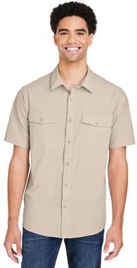 CORE365 CE510 Men's Ultra UVP Marina Shirt in Stone size XL   Polyester/Spandex Blend
