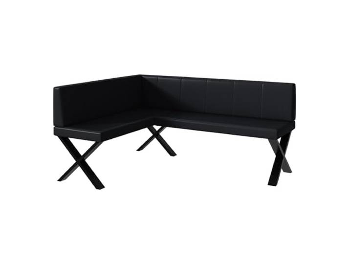 MEBLINI Eckbank für Esszimmer - Küchenbank - Essecke - Sitzecke Küche - Peter - X-Beine 128x168x87cm Links - Schwarz Kunstleder