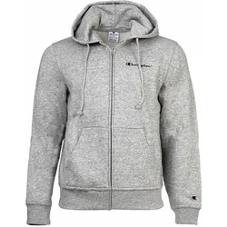 Champion Herren Sweatjacke mit Kapuze - Full Zip Hoodie Sweatshirt, Heavy Soft, Fleece, gesticktes Logo Hellgrau / L