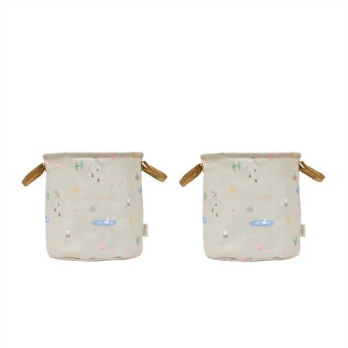 OYOY Mini opbergmand Deer & Duck voor kinderen, set van 2, textile, solid