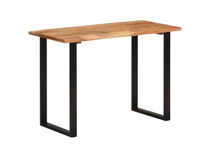 GPUTYGHN Esstisch 110x50x76 cm Massivholz Akazie Akazien-Massivholz, Eisenbeine, industrieller Look, für Küche, Esszimmer, Restaurant, Bistro, Montageanleitung inklusive